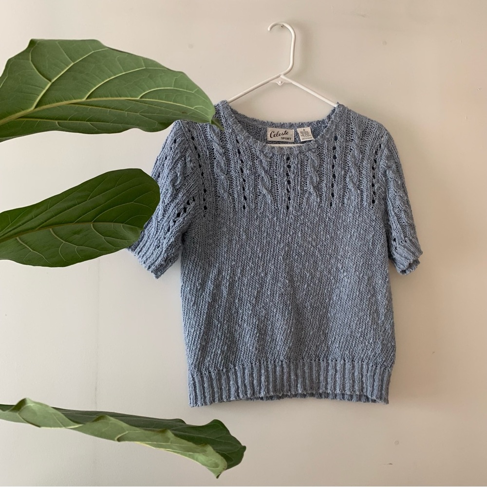 True Vintage Blue Ramie knit jumper sweater